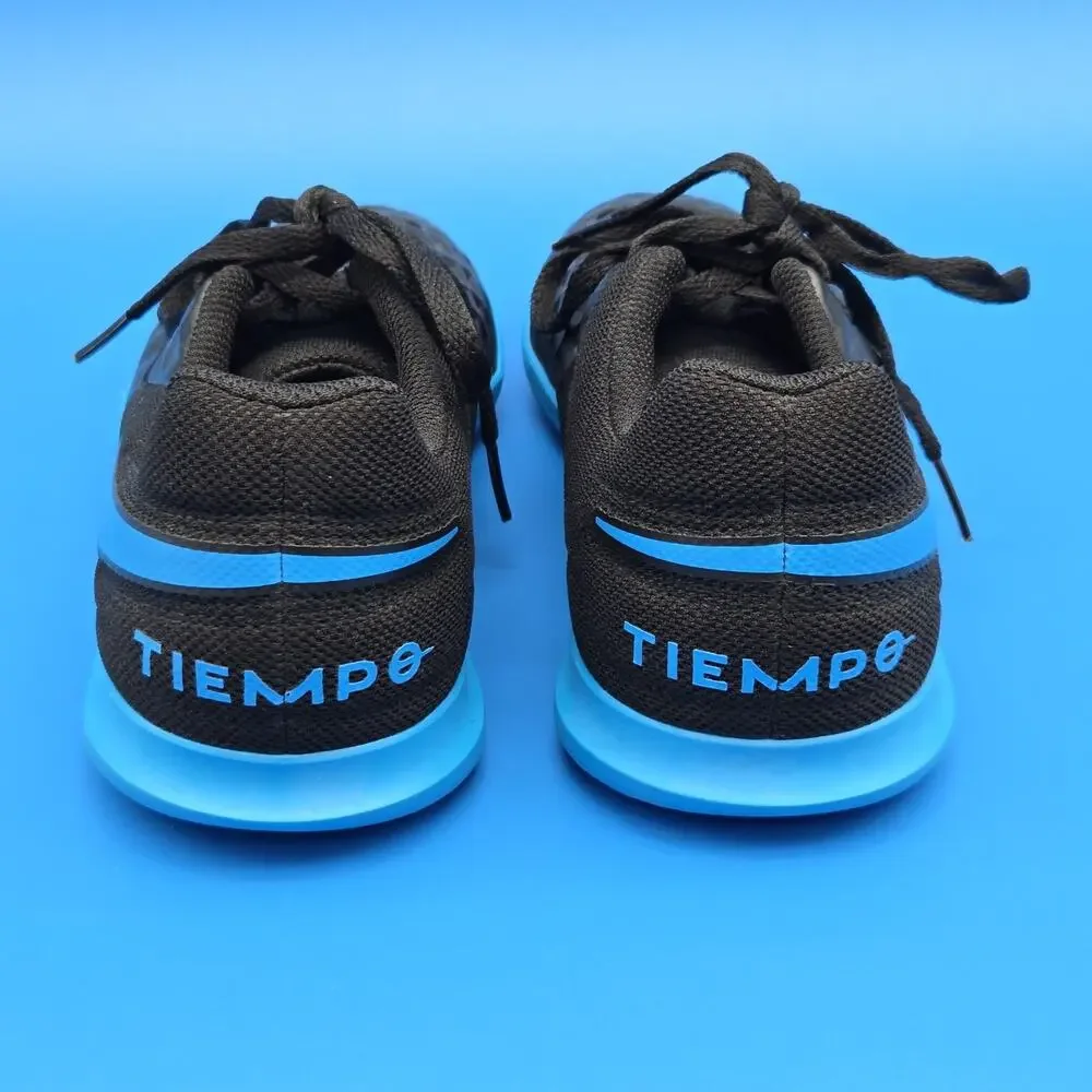 Nike Tiempo Legend 8 Club IC Youth 5.5Y Indoor Soccer Shoes Black Blue